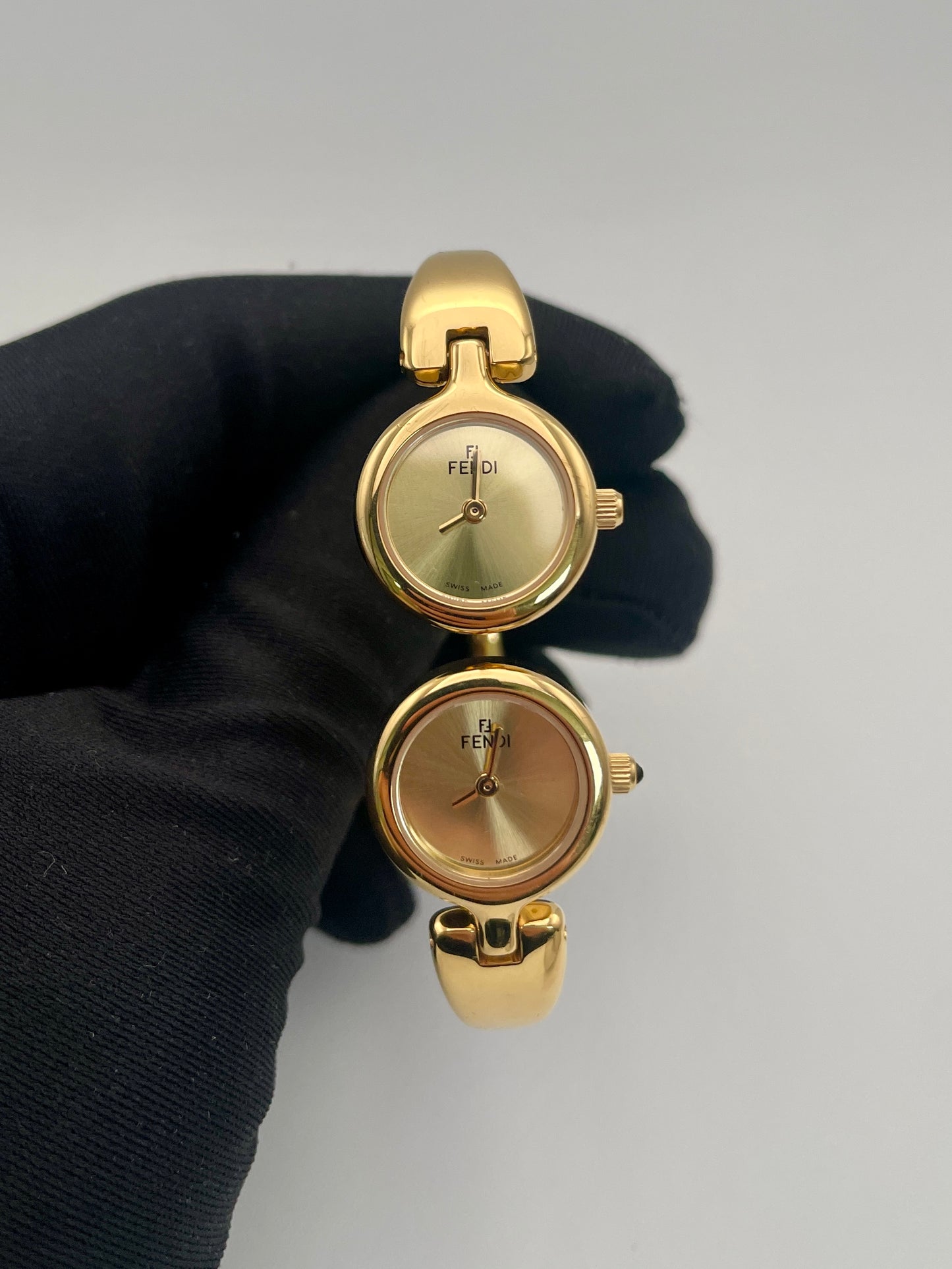Fendi Dual Time 620L Vintage Ladies Watch in Gold