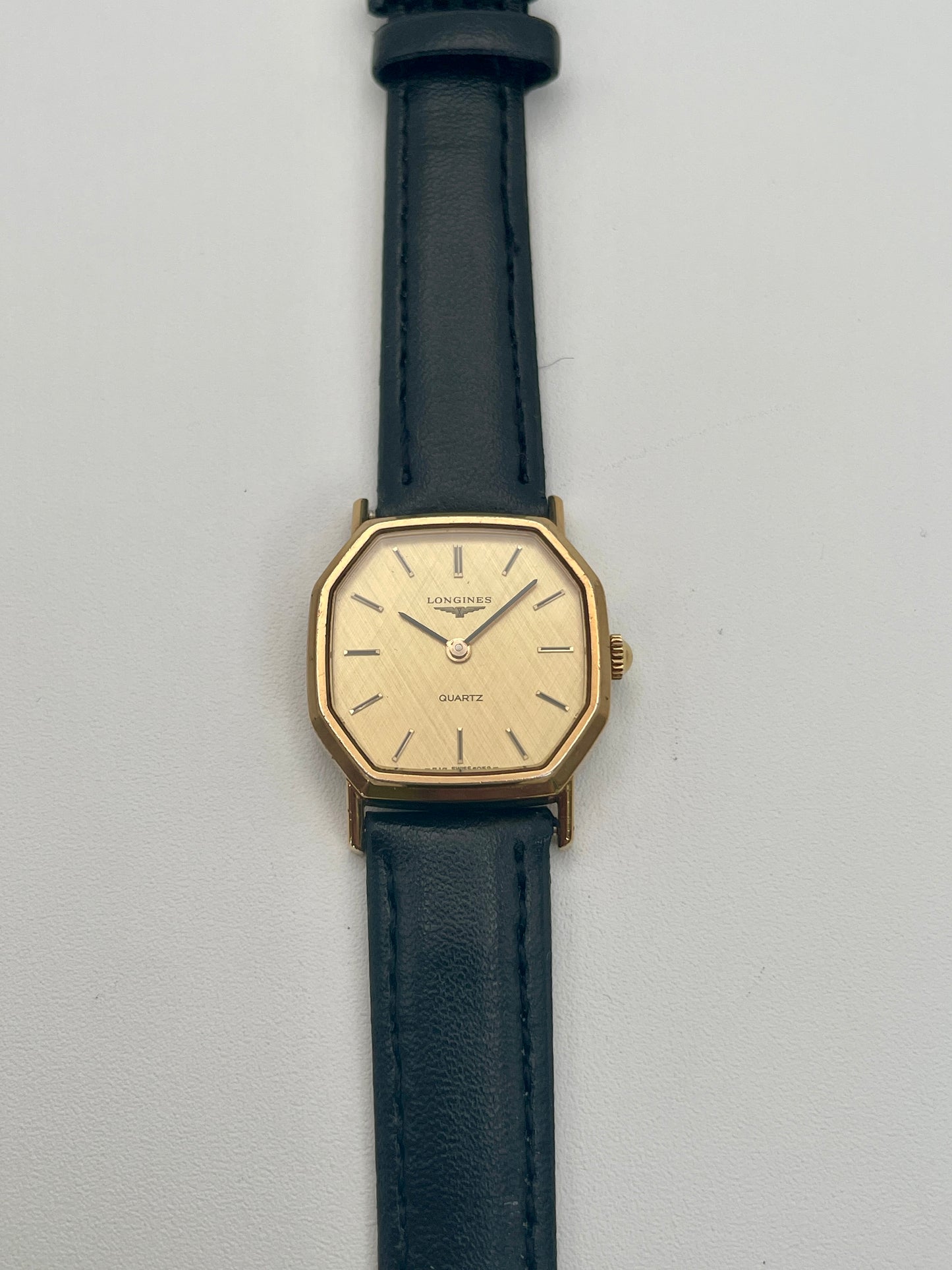 Longines Octagon Tapestry Dial Vintage Women's Watch in Gold