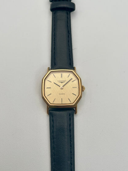 Longines Octagon Tapestry Dial Vintage Women's Watch in Gold