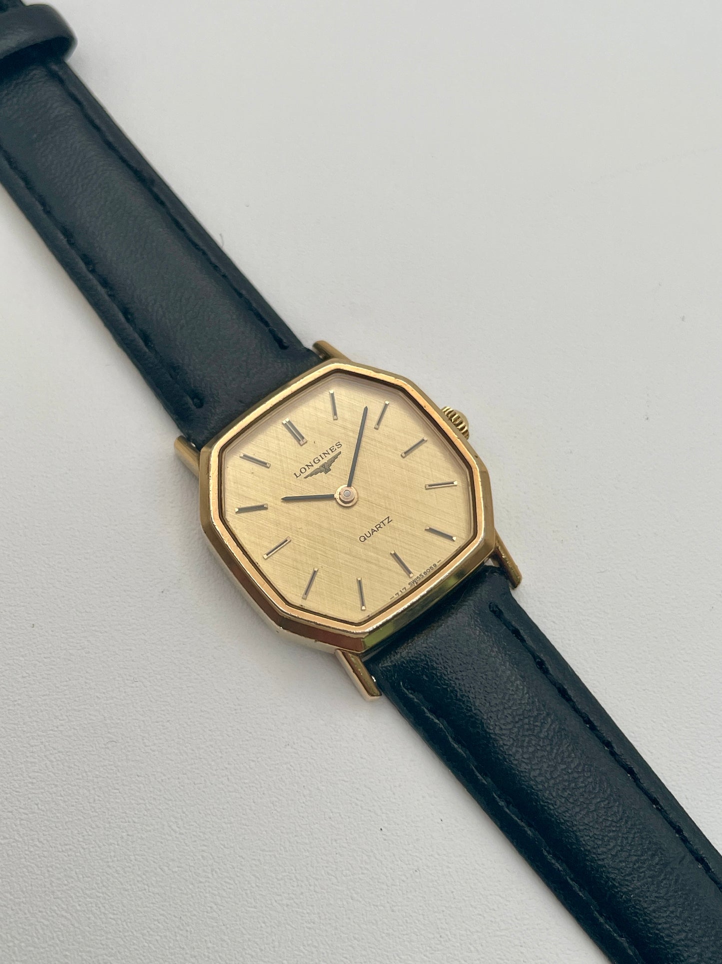 Longines Octagon Tapestry Dial Vintage Women's Watch in Gold