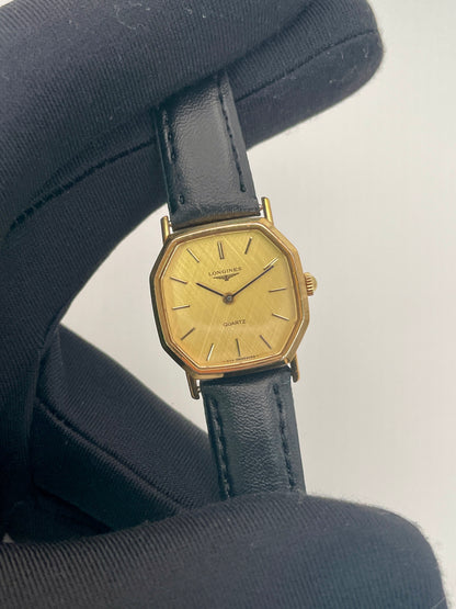 Longines Octagon Tapestry Dial Vintage Women's Watch in Gold