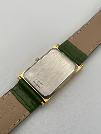 Seiko Tank Vintage Watch Green Dial in Gold