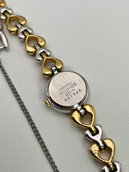 Seiko Heart 1E20-0030 Vintage Women's Watch in Steel and Gold
