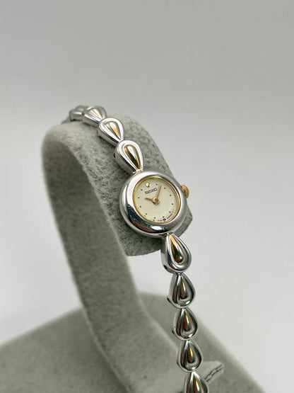 Seiko Teardrop 1E20-0540 Vintage Women's Watch in Steel and Gold