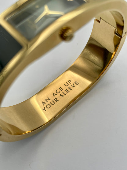 View on the inside of Kate Spade Bangle watch highlighting the engraving.