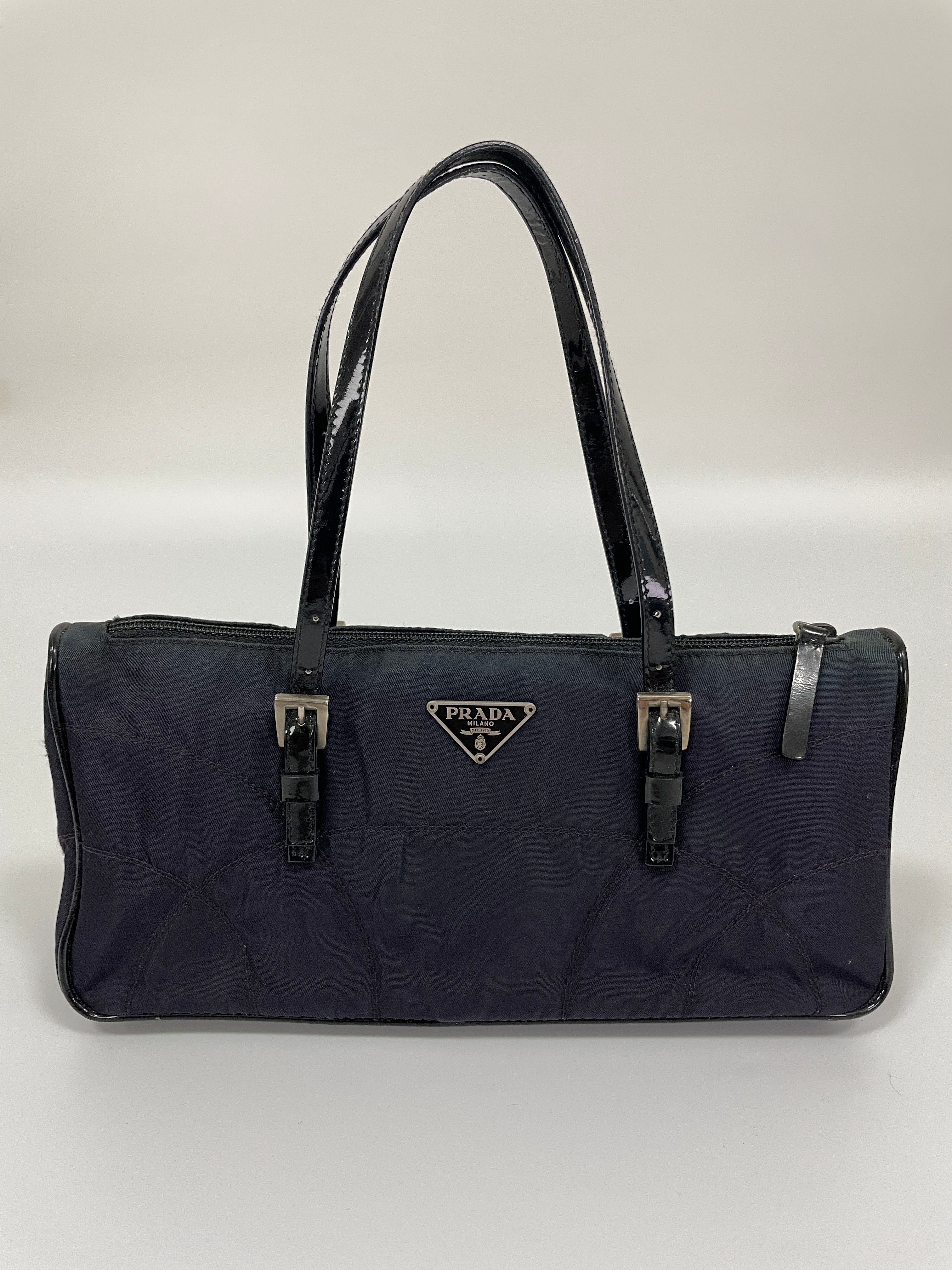 Prada Tessuto Spazzolato Bag in Indigo Prune Gradient Nylon