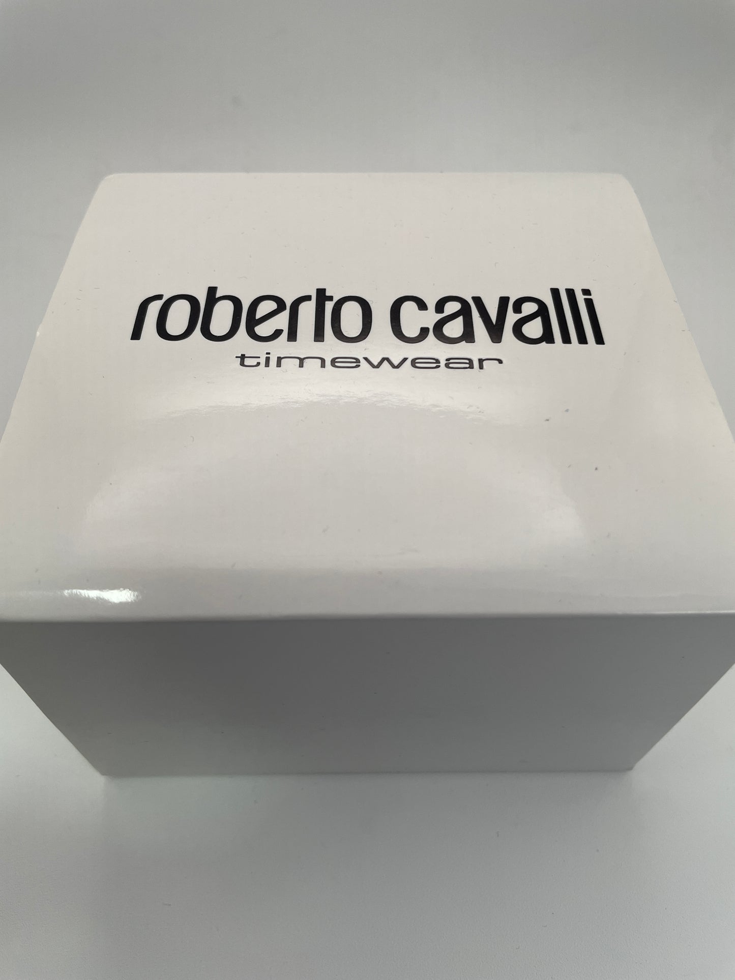 View of the Robert Cavalli Snake Bangle Watch box.