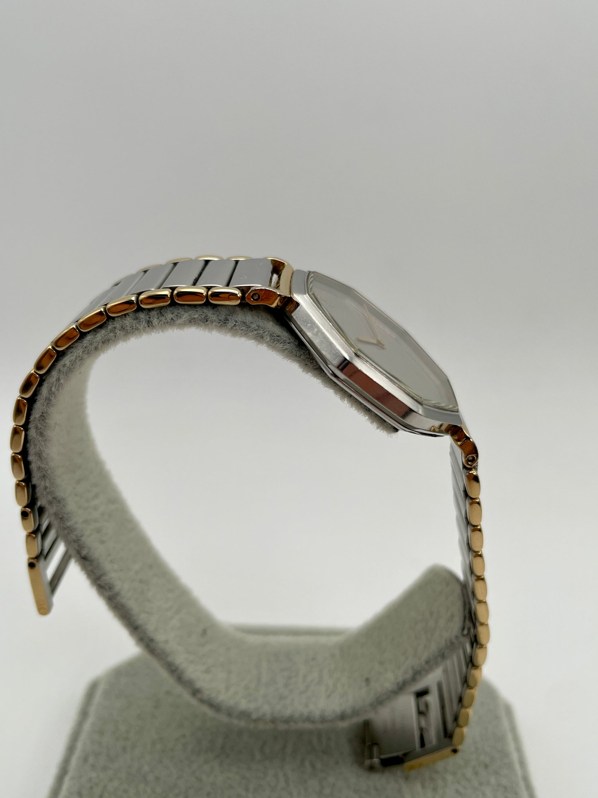 Side view of the YSL octagon case showing the profile and slim lugs

